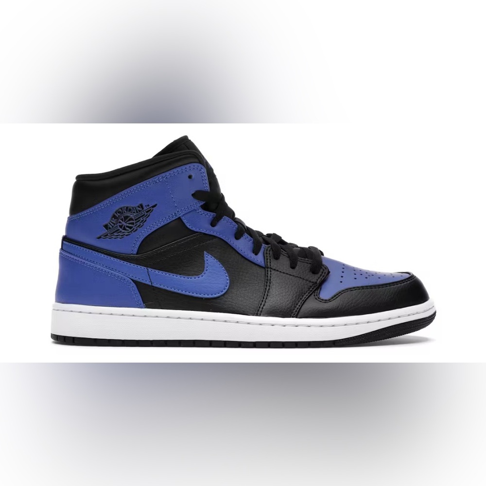 Nike Air Jordan 1 Mid 5.5Y (GS) Black Hyper Royal